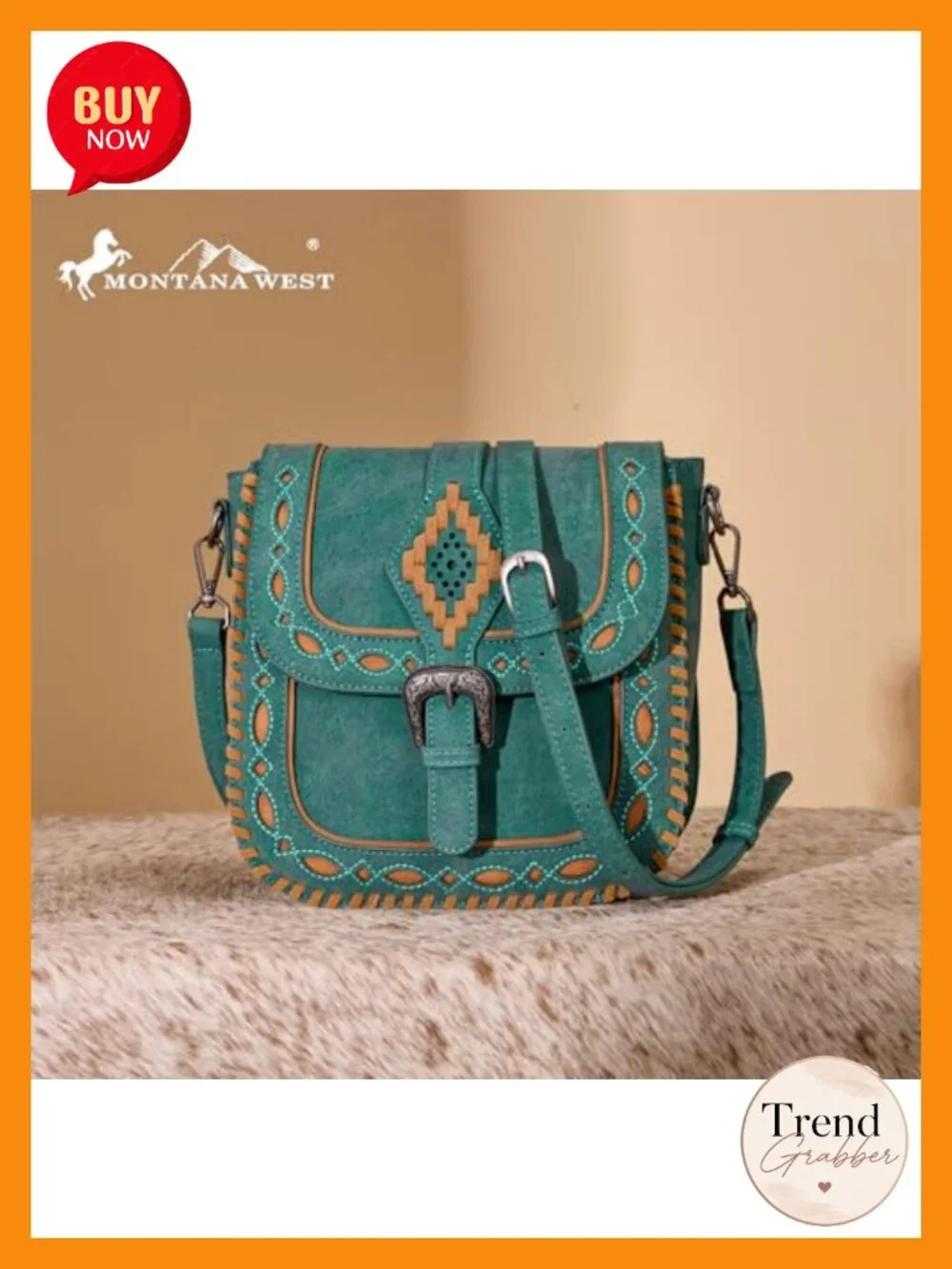 Whipstitch Flap Crossbody Bag with Adjustable Strap Faux Leather